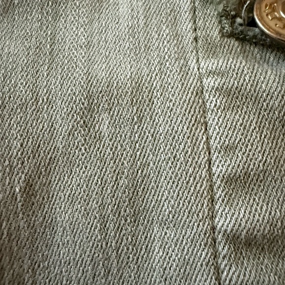 Chico's Womens Embroidered Sage-Denim Jacket Size XL (3) Frayed Hem - Picture 4 of 4